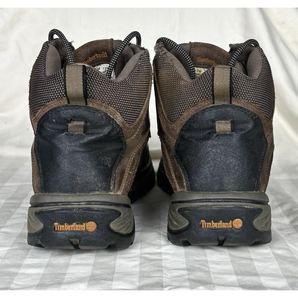 Timberland Men's Size 12W White Ledge Mid Waterproof Hiking Boot Brown Lace Up